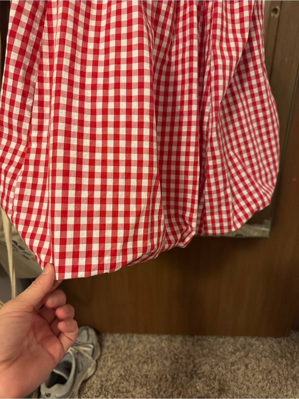 Abercrombie & Fitch Red and White Gingham Mini Dress with Spaghetti Straps - Picture 4 of 4